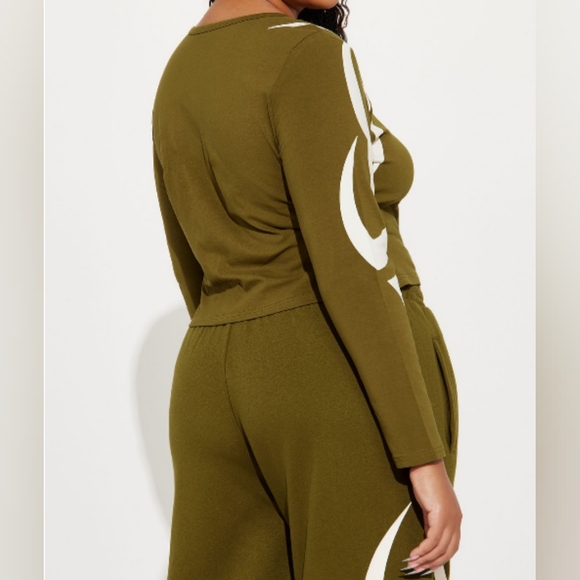 Von Dutch Trendy Long Sleeve Baby Tee Olive 3X - Picture 10 of 10